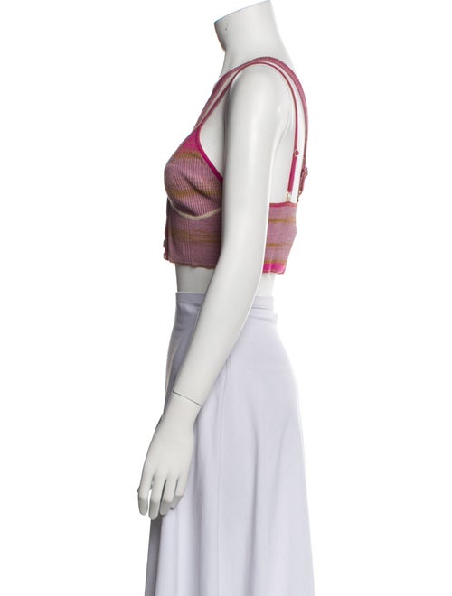 Patrizia Pepe Striped V-Neck Crop Top