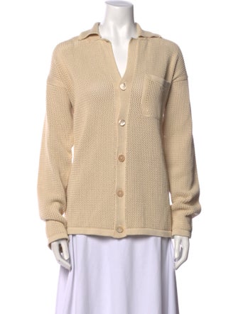 Piacenza V-Neck Long Sleeve Button-Up Top