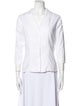 Piattelli V-Neck Three-Quarter Sleeve Button-Up Top