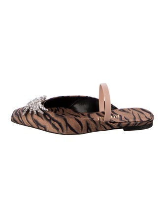 Piferi Animal Print Crystal Embellishments Mules
