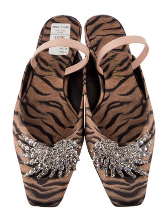 Piferi Animal Print Crystal Embellishments Mules