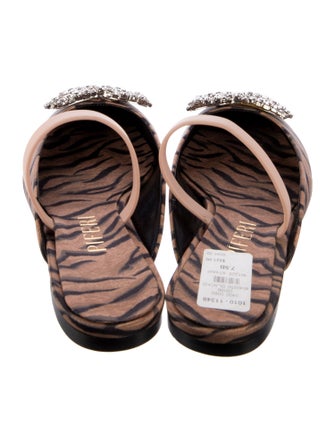 Piferi Animal Print Crystal Embellishments Mules