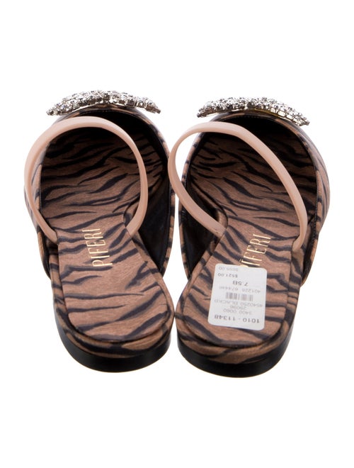 Piferi Animal Print Crystal Embellishments Mules
