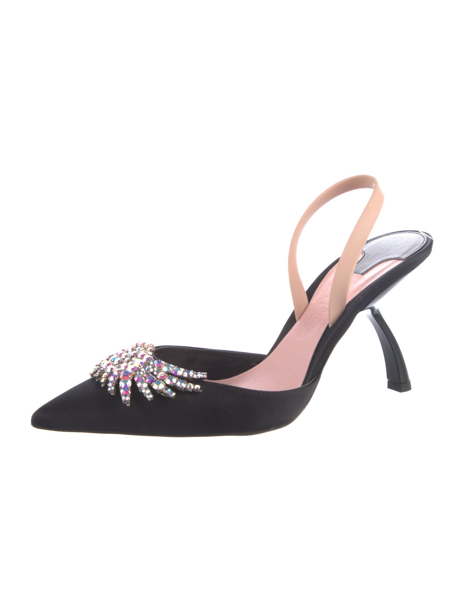 Piferi Satin Colorblock Pattern Slingback Pumps