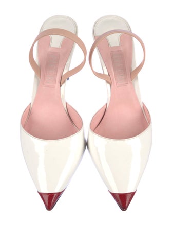 Piferi Patent Leather Colorblock Pattern Slingback Pumps