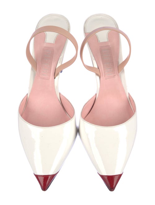 Piferi Patent Leather Colorblock Pattern Slingback Pumps