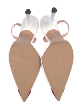 Piferi Patent Leather Colorblock Pattern Slingback Pumps