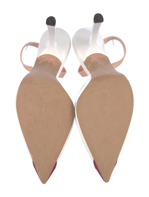 Piferi Patent Leather Colorblock Pattern Slingback Pumps