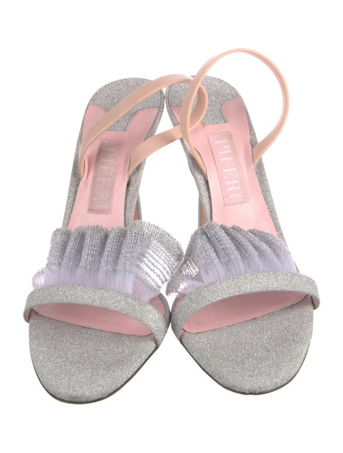 Piferi Glitter Colorblock Pattern Slingback Sandals