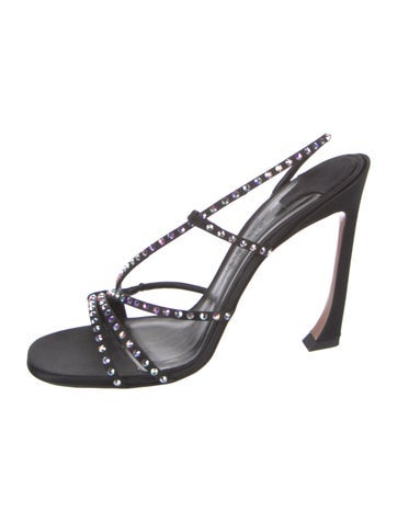 Pre-owned Piferi Leather Slingback Sandals In Black