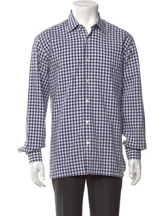 Piombo Plaid Print Long Sleeve Dress Shirt