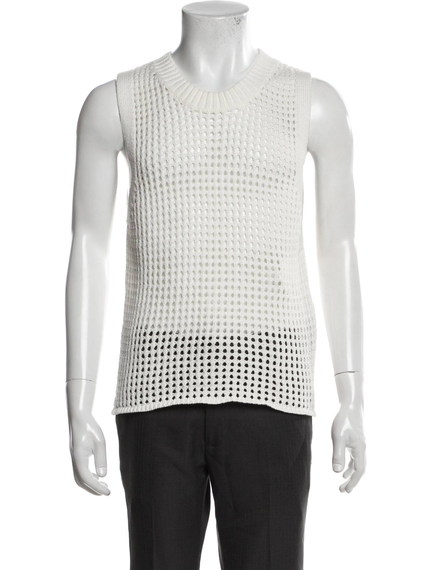 Piombo Crew Neck Sleeveless Sweater Vest