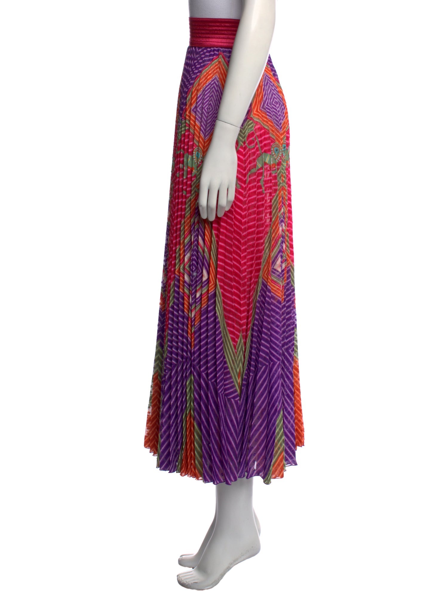 Pin Up Stars Striped Midi Length Skirt