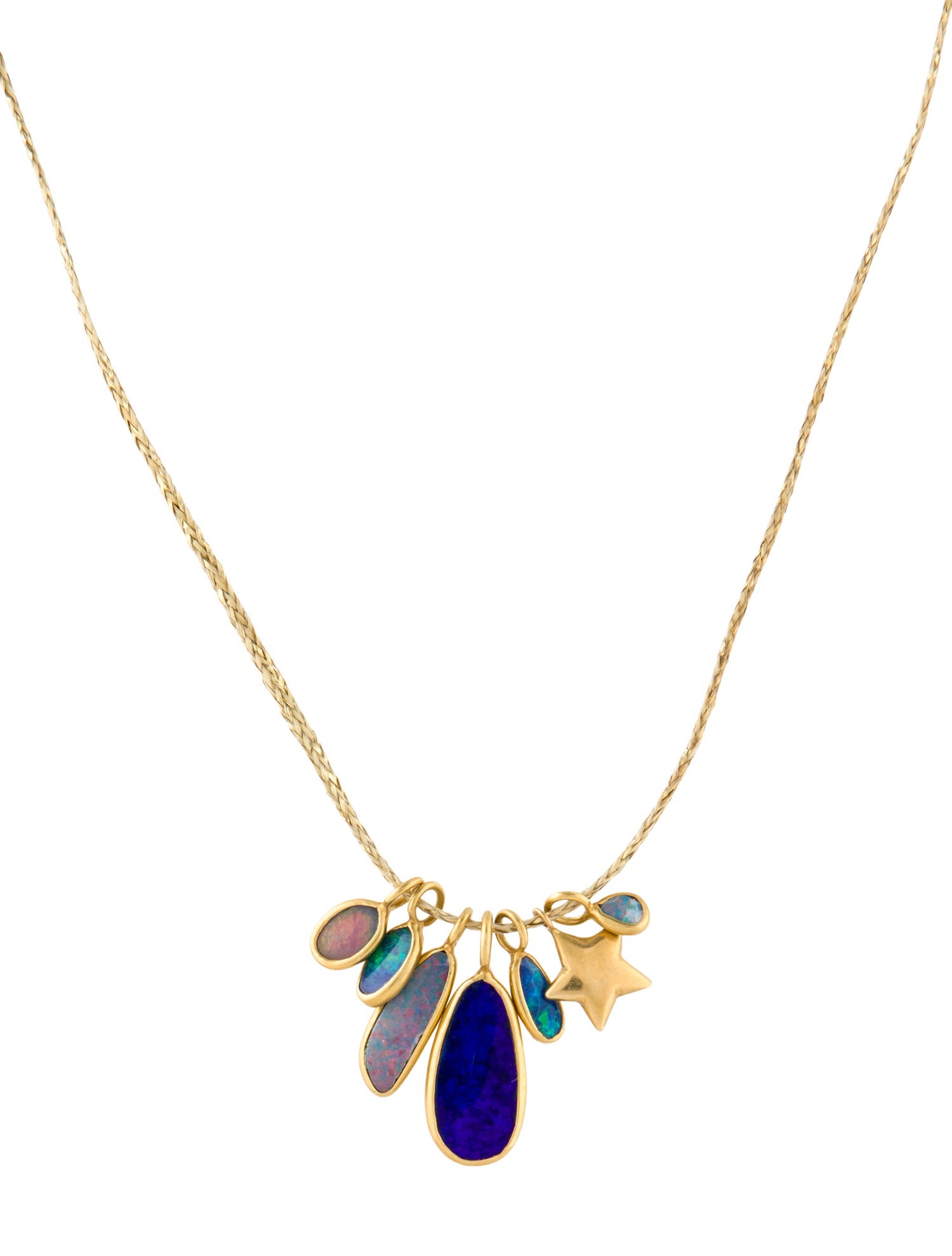 Pippa Small 18K Opal Doublet Cluster Pendant Necklace