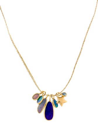 Pippa Small 18K Opal Doublet Cluster Pendant Necklace