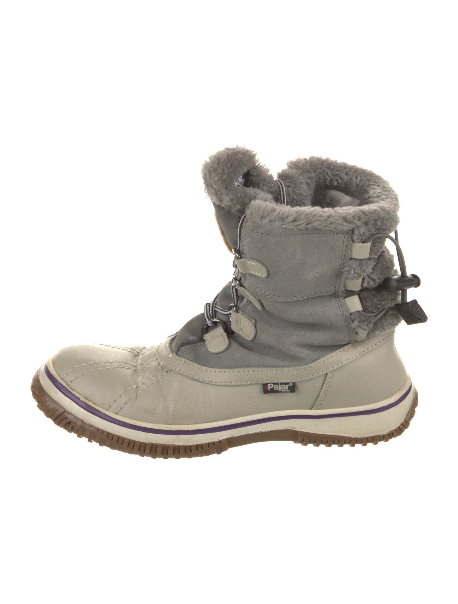 Pajar Leather Faux Fur Trim Lace-Up Boots