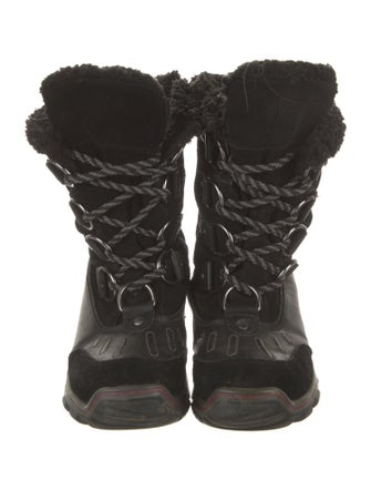 Pajar Suede Faux Fur Trim Combat Boots