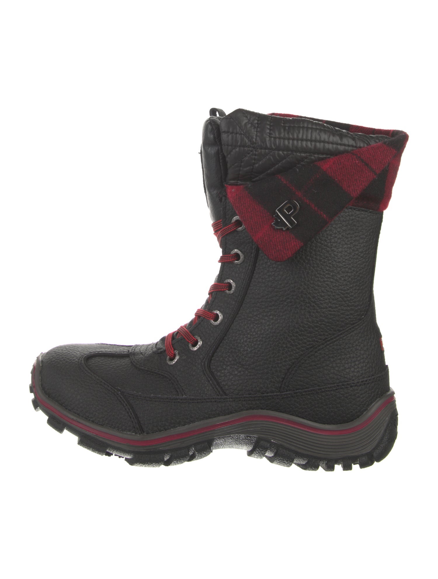 Pajar Leather Colorblock Pattern Combat Boots