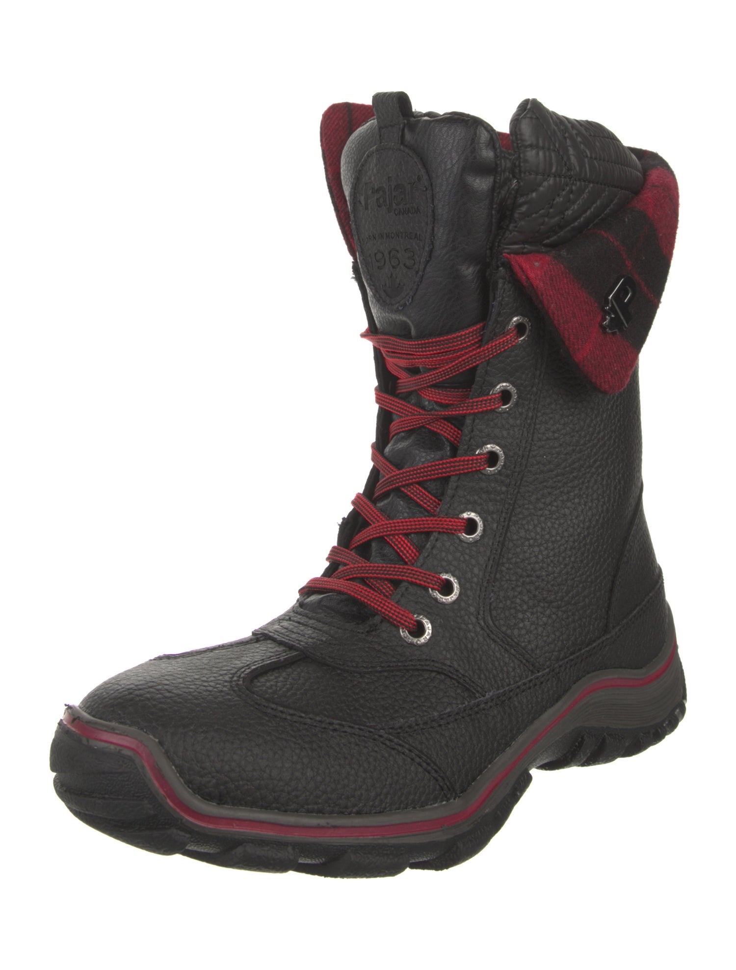 Pajar Leather Colorblock Pattern Combat Boots