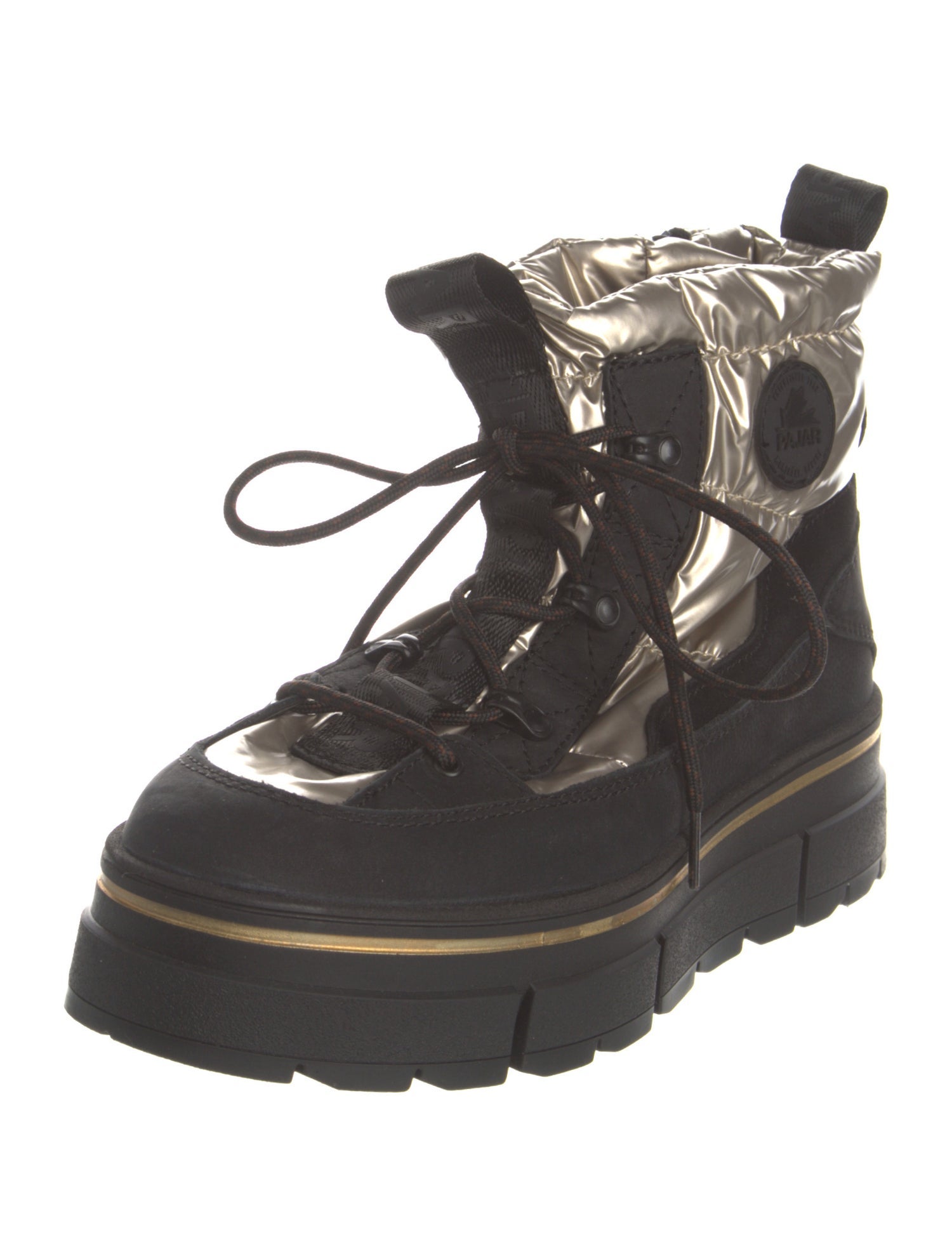 Pajar Leather Colorblock Pattern Lace-Up Boots