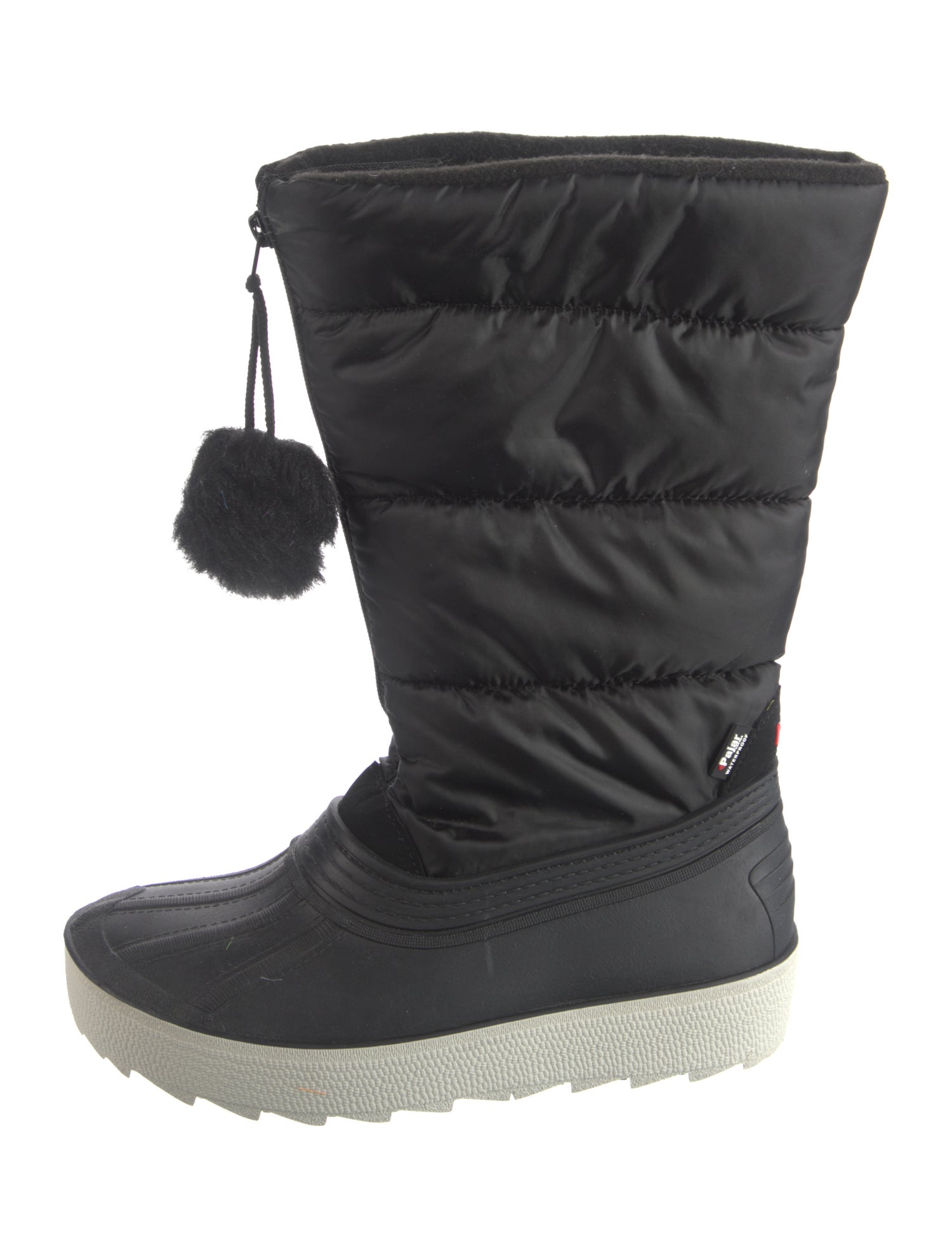 Pajar Nylon Pom-Pom Embellishments Lace-Up Boots