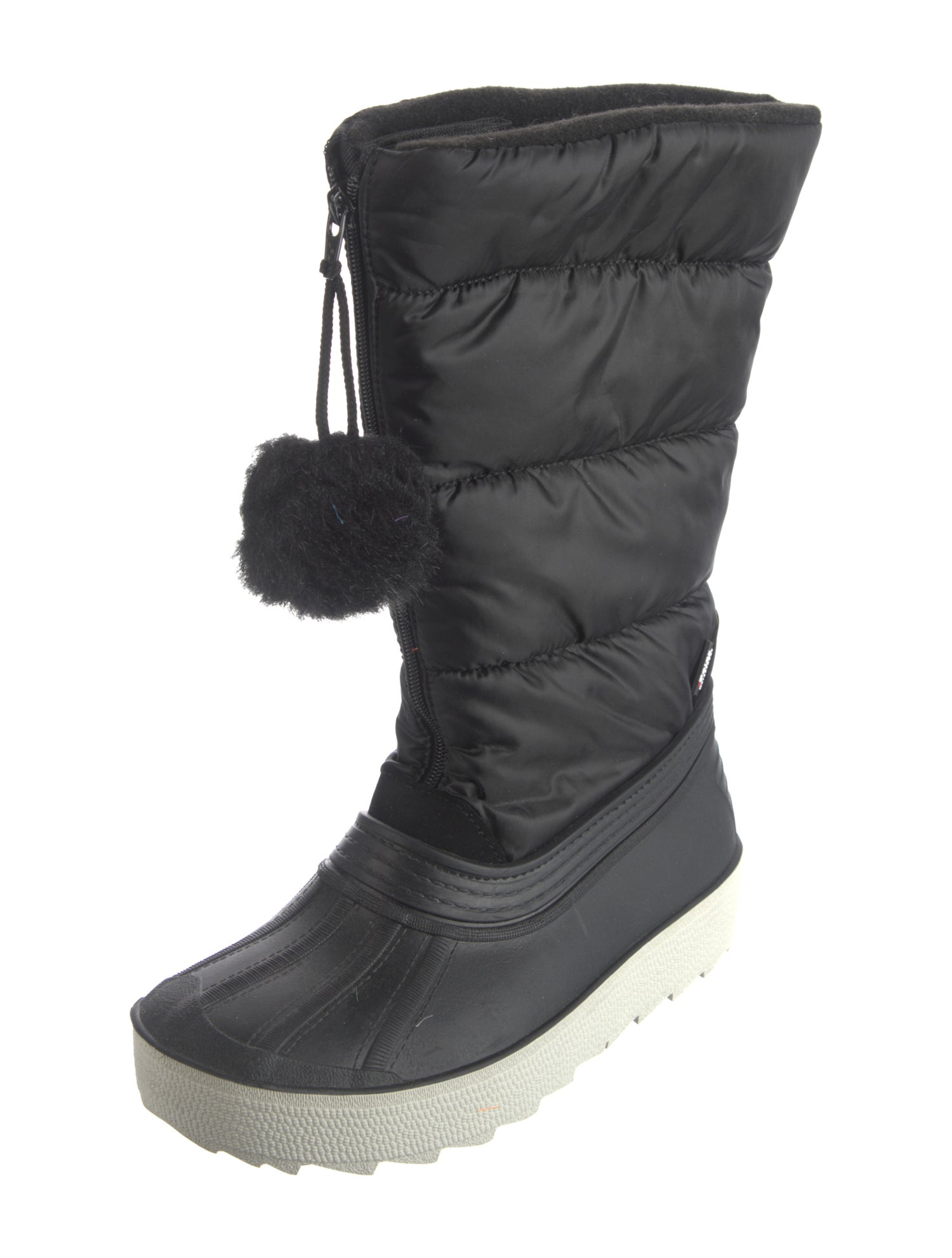 Pajar Nylon Pom-Pom Embellishments Lace-Up Boots