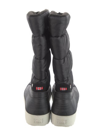 Pajar Nylon Pom-Pom Embellishments Lace-Up Boots