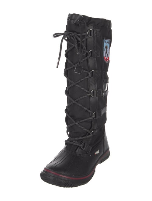 Pajar Leather Embroidered Accent Lace-Up Boots