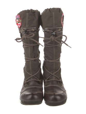 Pajar Nylon Embroidered Accent Lace-Up Boots