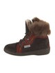 Pajar Ponyhair Colorblock Pattern Lace-Up Boots