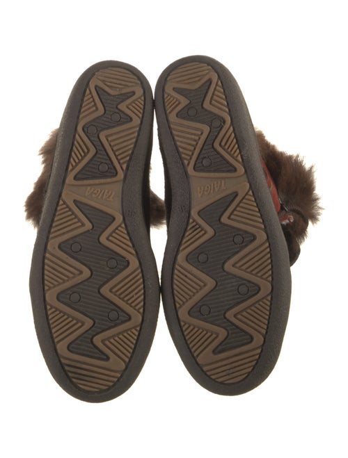 Pajar Ponyhair Colorblock Pattern Lace-Up Boots