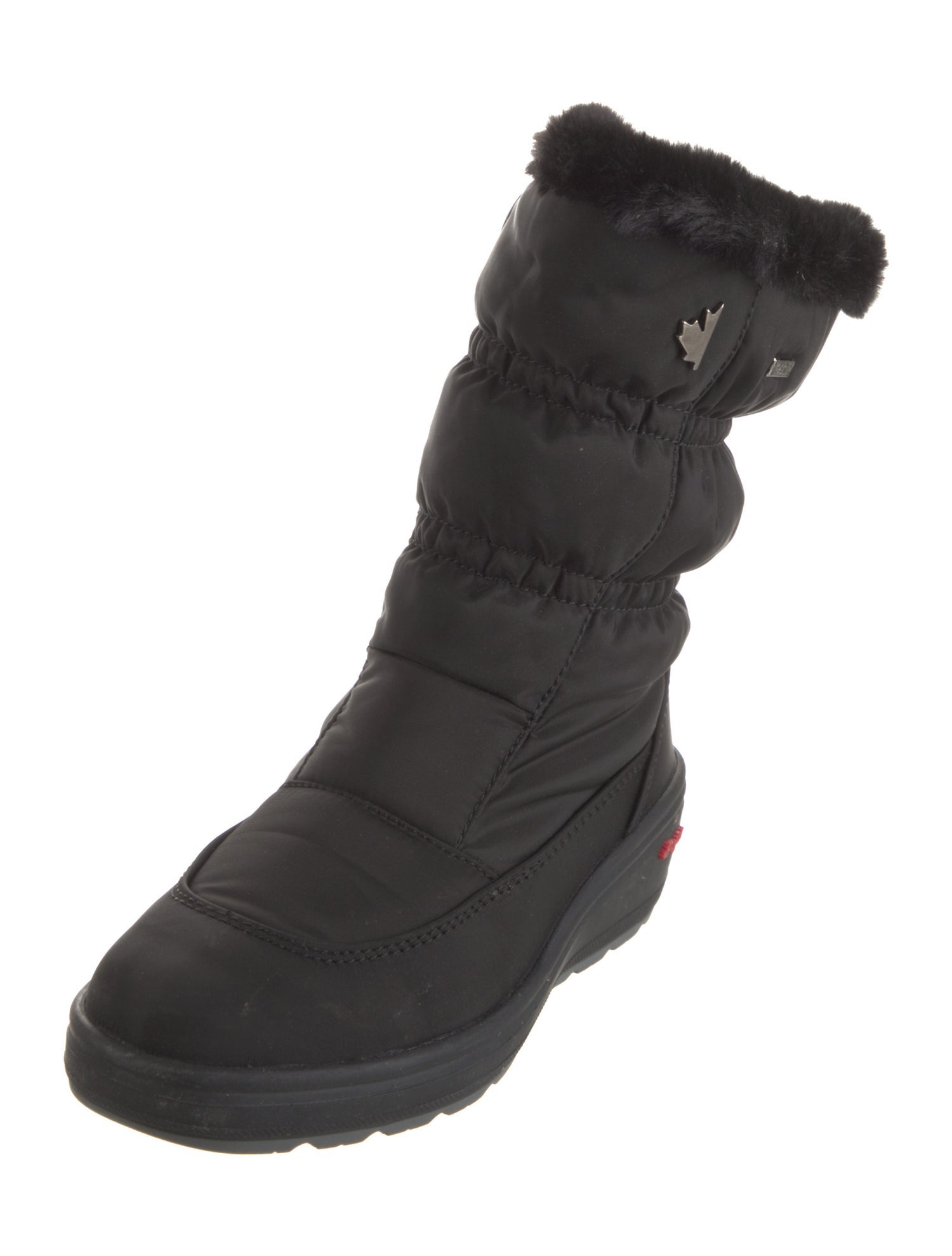 Pajar Nylon Faux Fur Trim Combat Boots
