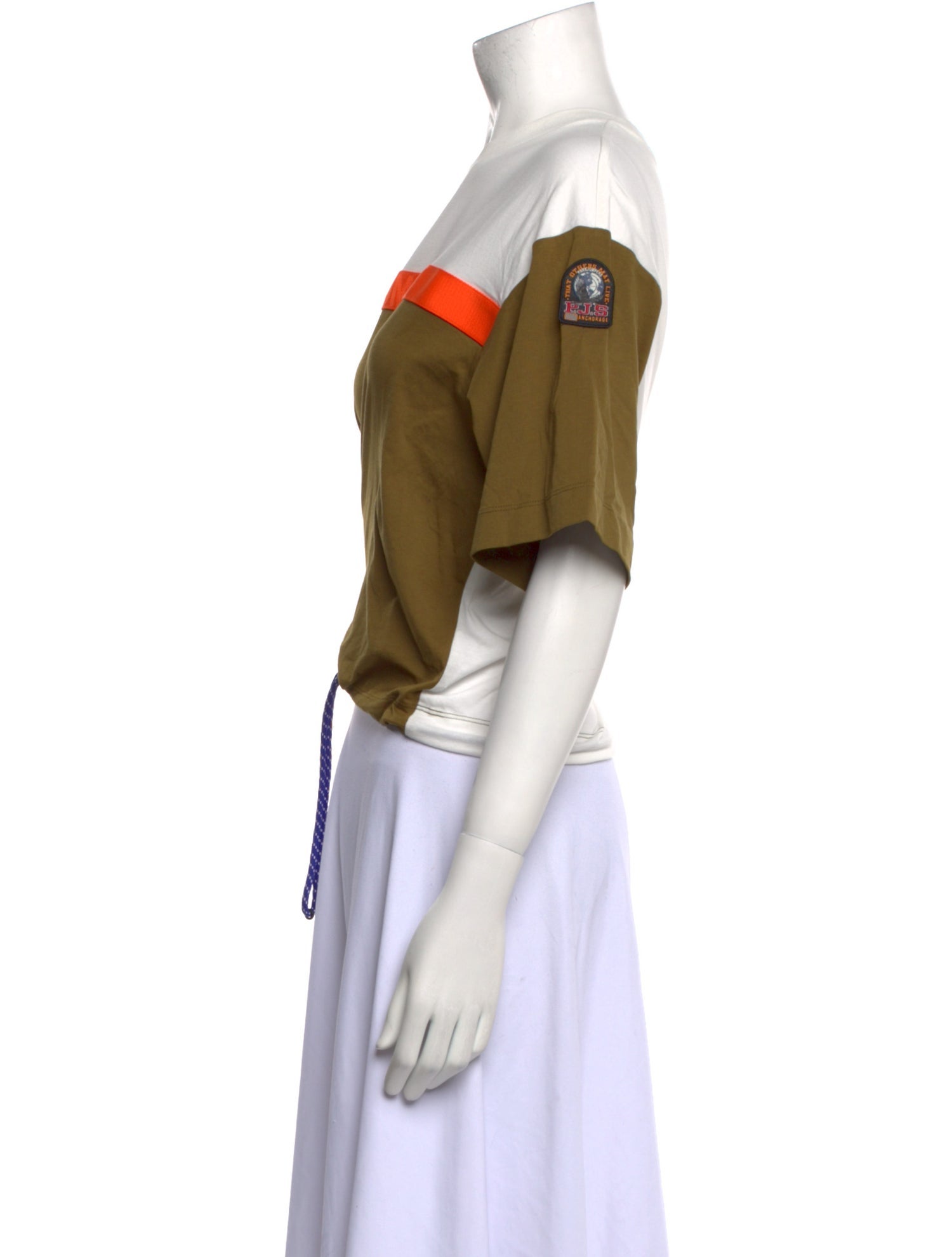 Parajumpers Bateau Neckline Short Sleeve Crop Top