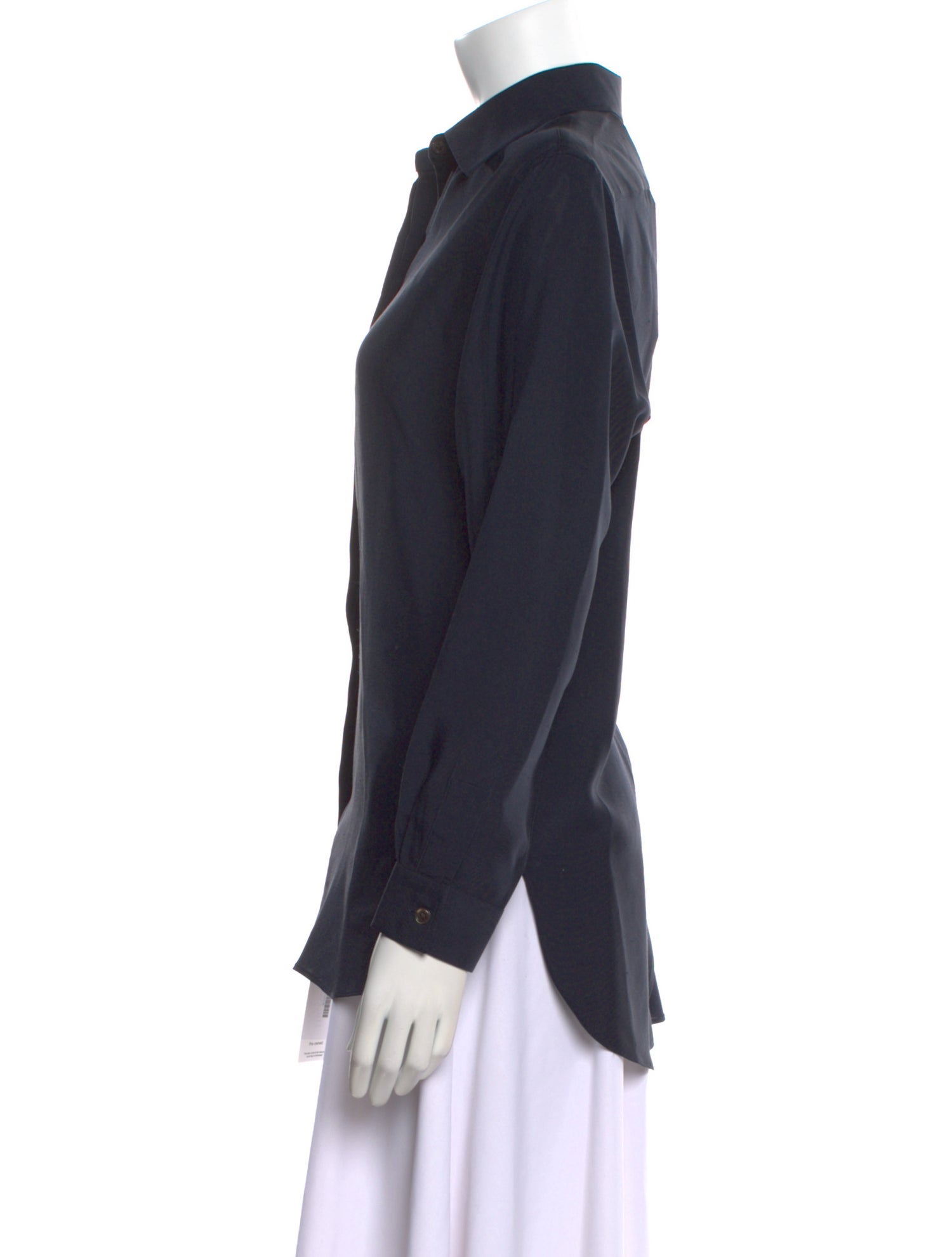 P. Johnson Silk Long Sleeve Button-Up Top