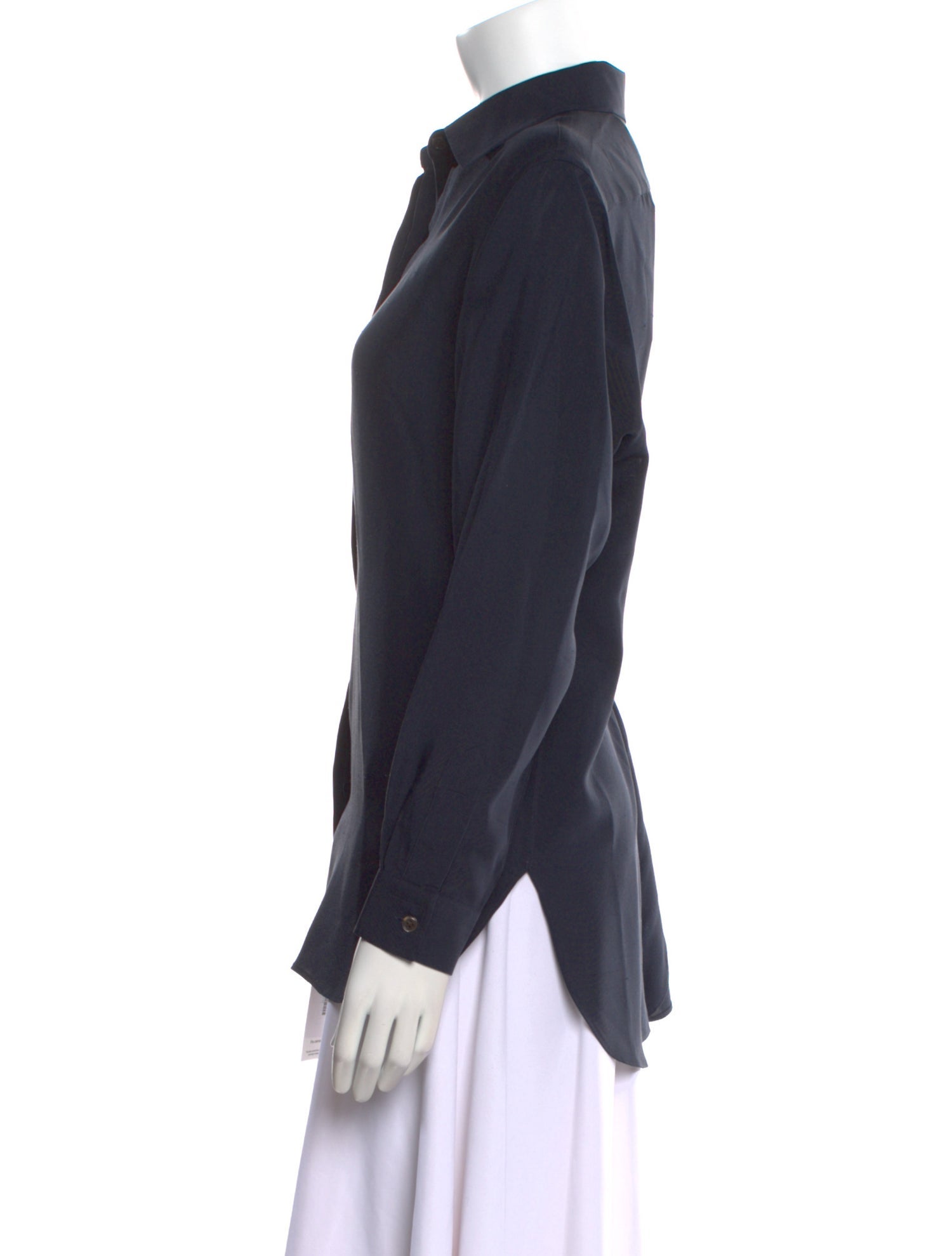 P. Johnson Silk Long Sleeve Button-Up Top