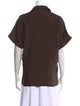 P. Johnson Silk Short Sleeve Button-Up Top