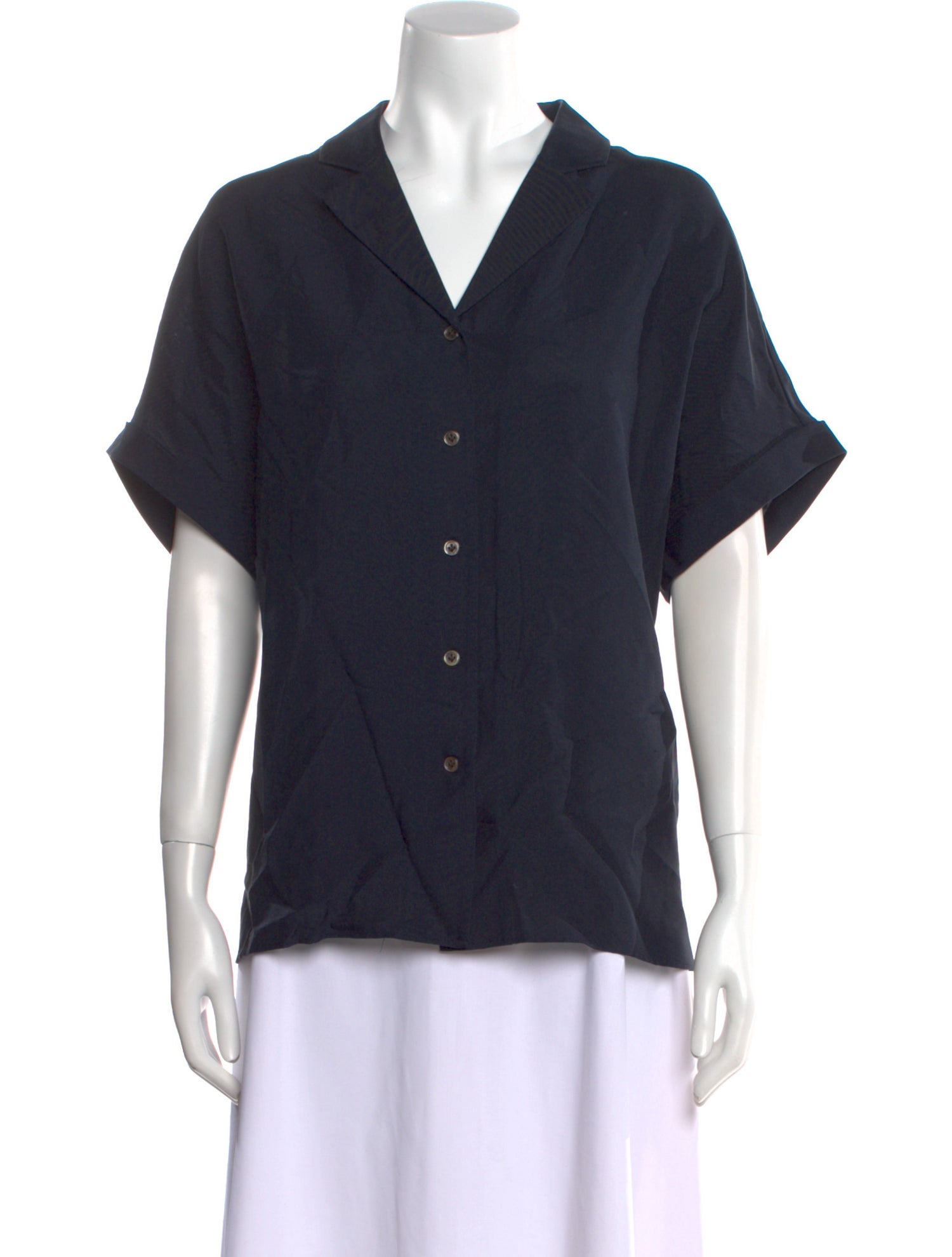 P. Johnson Silk Short Sleeve Button-Up Top w/ Tags