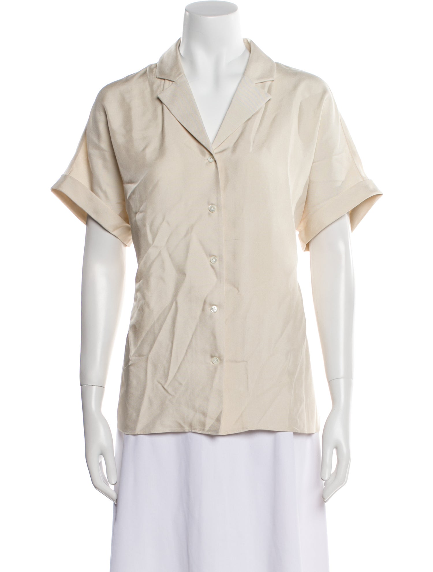 P. Johnson Silk Short Sleeve Button-Up Top w/ Tags