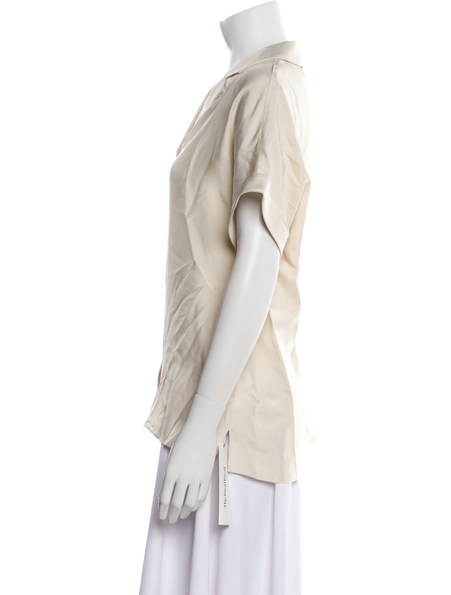 P. Johnson Silk Short Sleeve Button-Up Top w/ Tags