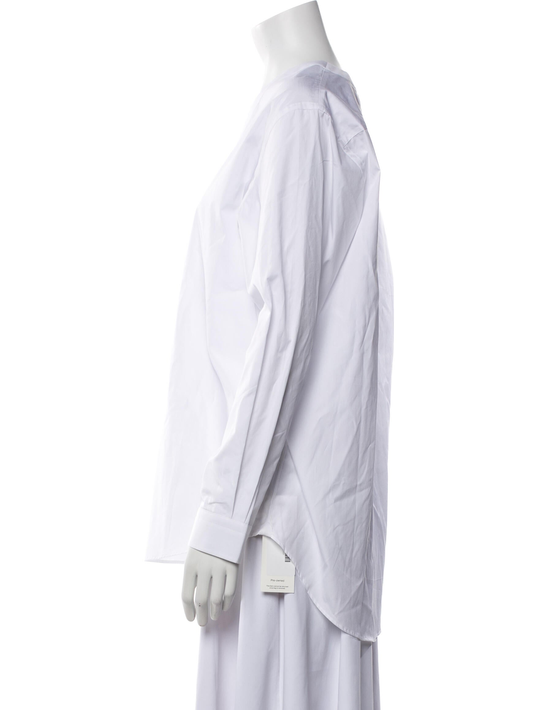 P. Johnson V-Neck Long Sleeve Button-Up Top