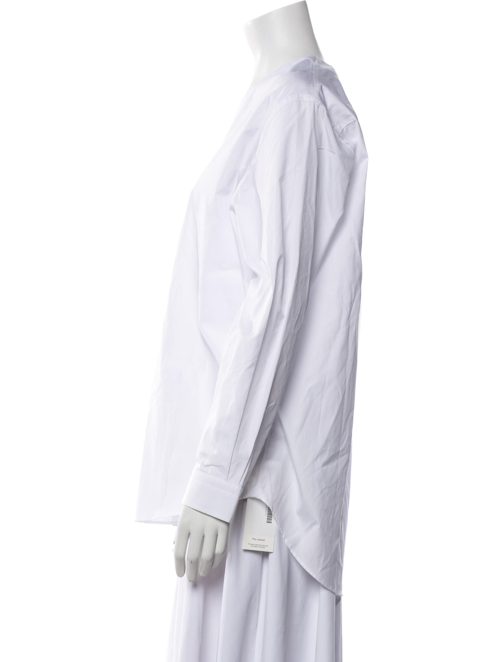 P. Johnson V-Neck Long Sleeve Button-Up Top