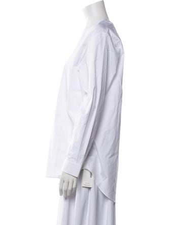 P. Johnson V-Neck Long Sleeve Button-Up Top