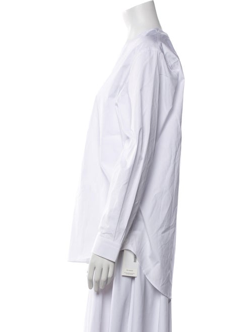 P. Johnson V-Neck Long Sleeve Button-Up Top