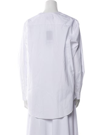 P. Johnson V-Neck Long Sleeve Button-Up Top