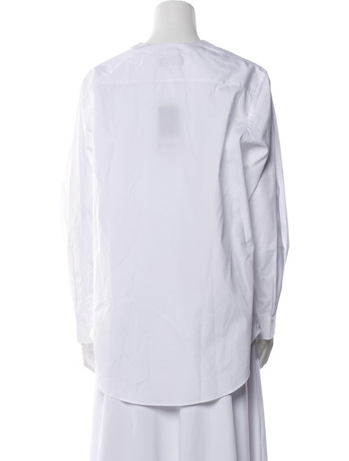 P. Johnson V-Neck Long Sleeve Button-Up Top