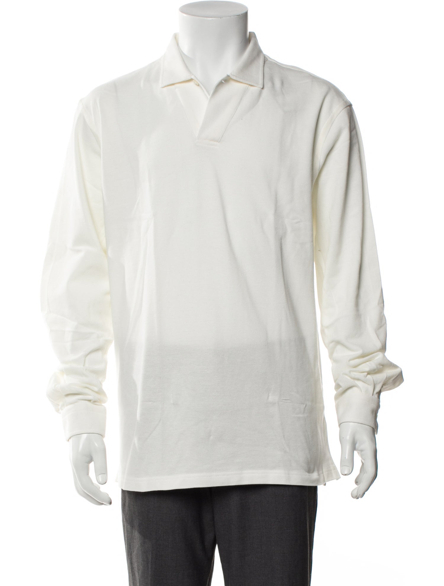P. Johnson V-Neck Long Sleeve Polo Shirt