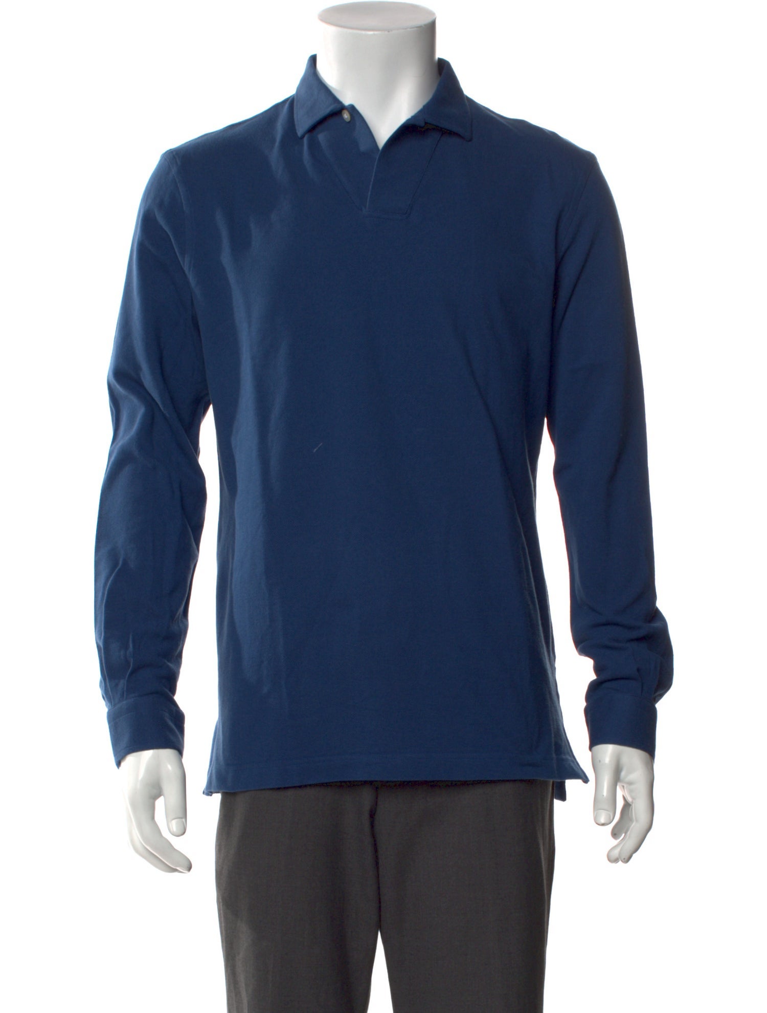 P. Johnson V-Neck Long Sleeve Polo Shirt