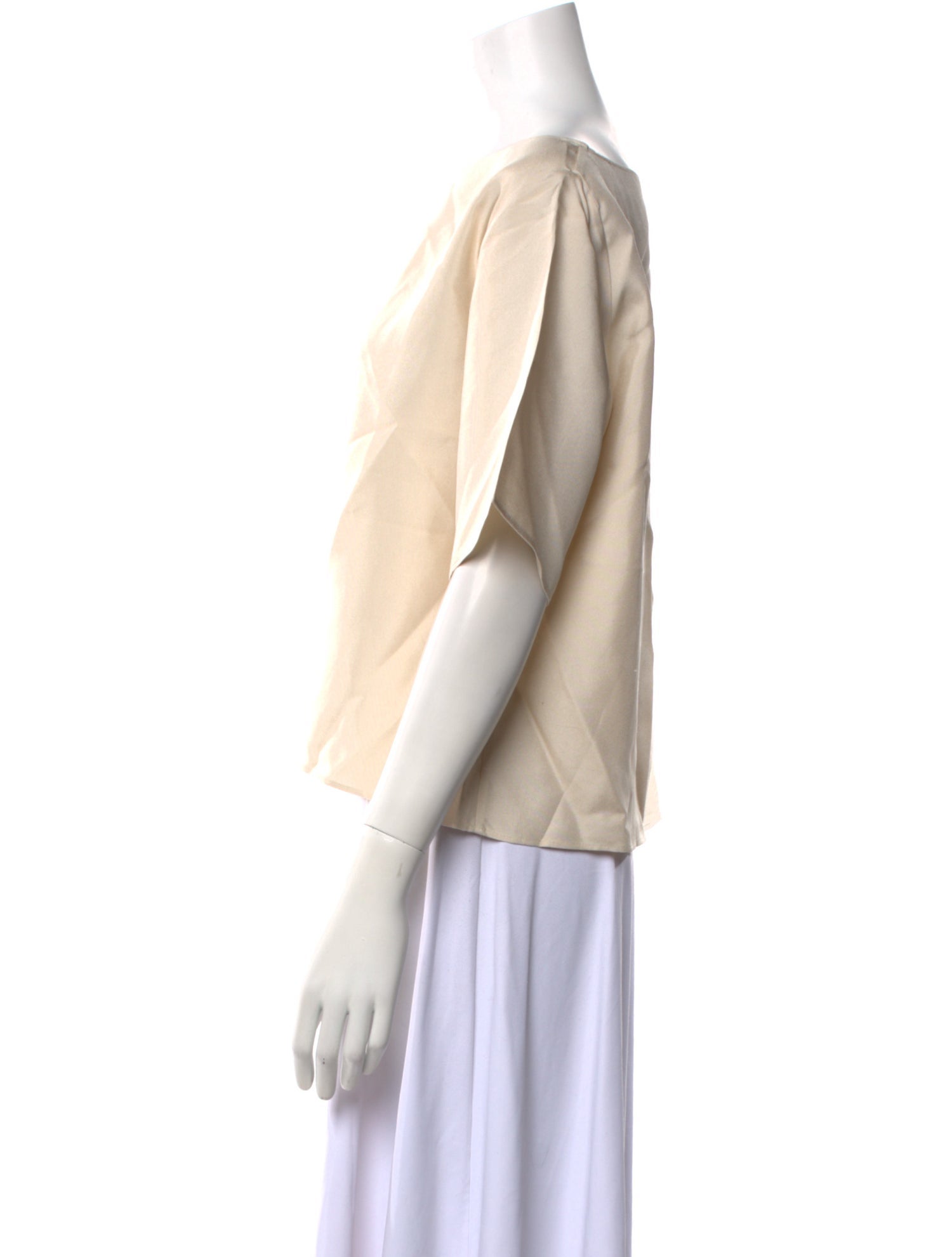 P. Johnson Silk Bateau Neckline Crop Top