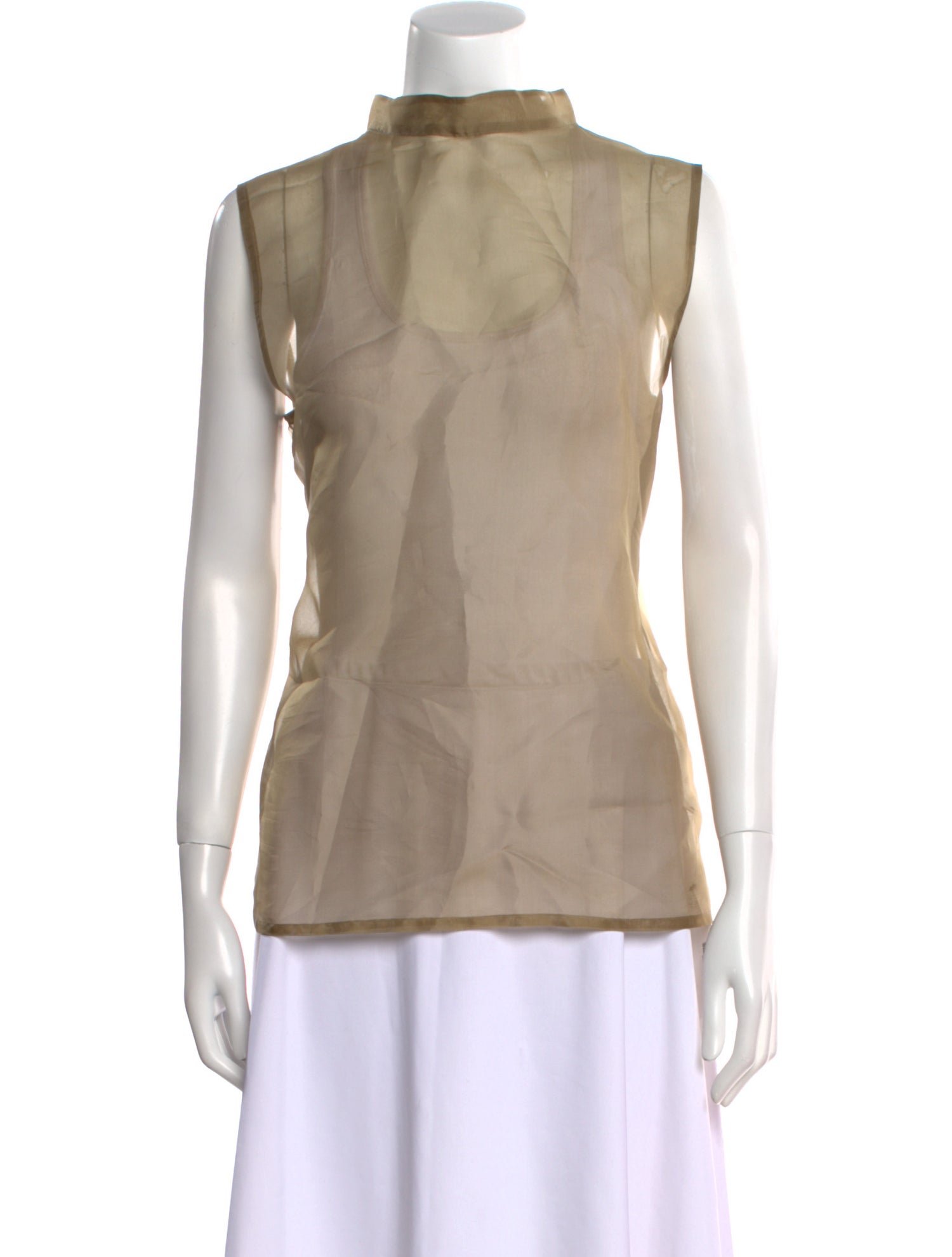 P. Johnson Silk Mock Neck Blouse