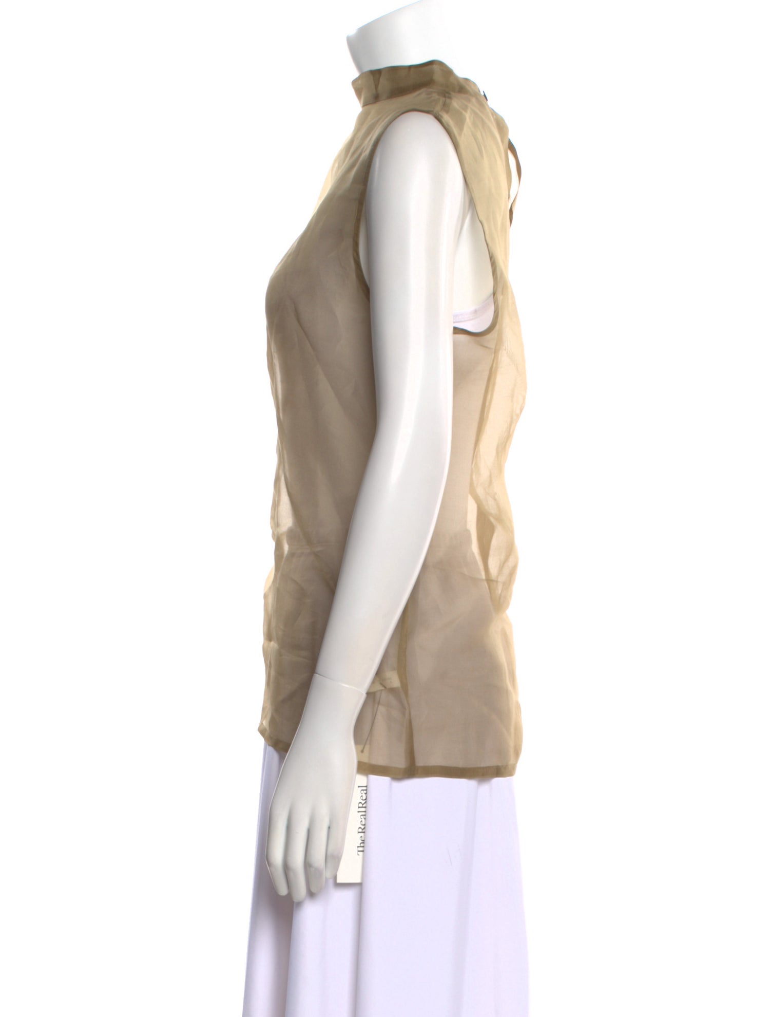 P. Johnson Silk Mock Neck Blouse